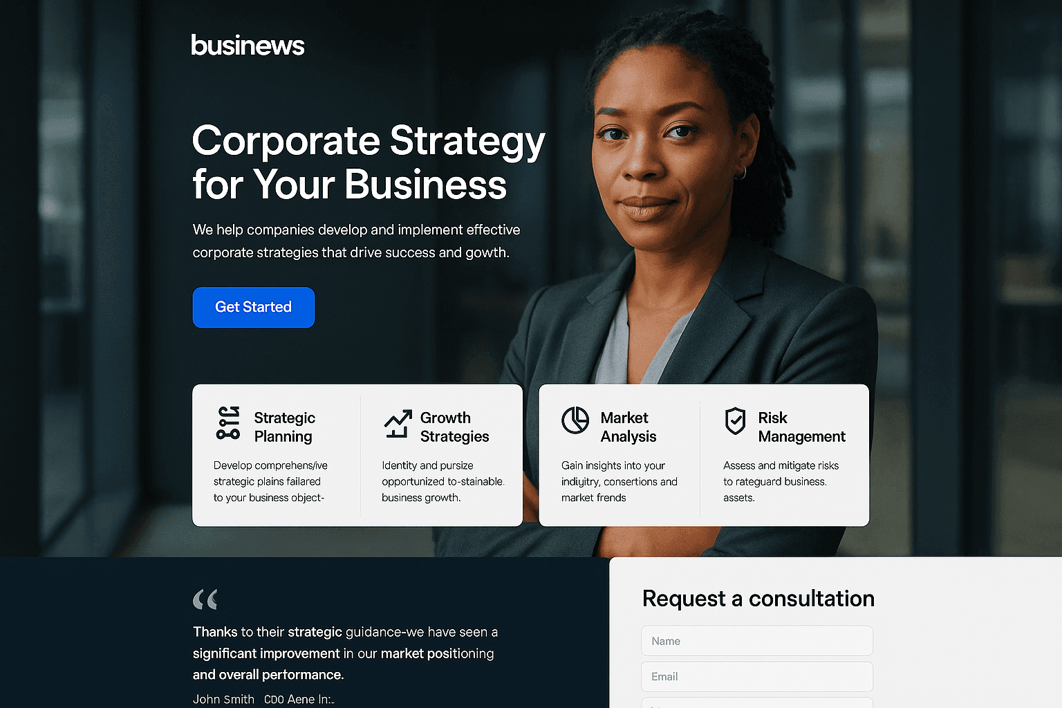 businews.tv website mockup